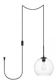 Baxter 1 Light Black plug-in Pendant With Clear Glass (758|LDPG2212BK)