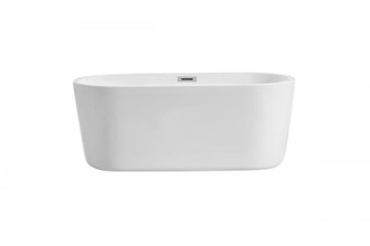 59 inch soaking roll top bathtub in glossy white (758|BT10659GW)