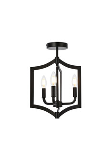 Kiera 3 Lights Flush Mount in Black (758|LD7067F12BK)