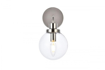Hanson 1 light bath sconce in polished nickel with clear shade (758|LD7031W8PN)