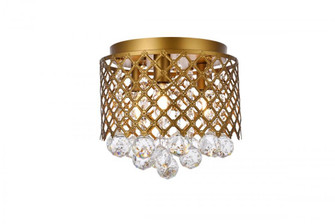 Tully 3 lights brass flush mount (758|LD5010F10BR)