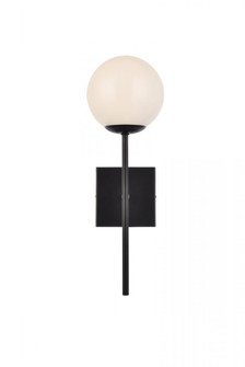 Neri 1 light black and white glass wall sconce (758|LD2360BK)