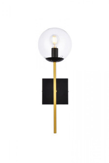 Neri 1 light black and brass and clear glass wall sconce (758|LD2359BKR)