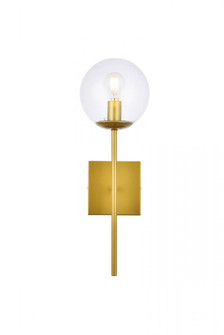 Neri 1 light brass and clear glass wall sconce (758|LD2359BR)