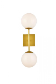 Neri 2 lights brass and white glass wall sconce (758|LD2358BR)