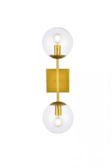 Neri 2 lights brass and clear glass wall sconce (758|LD2357BR)