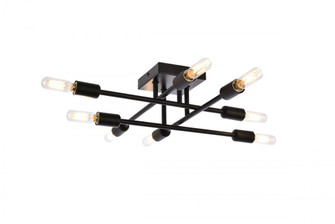 Script 8 lights black flush mount (758|LD2351BK)