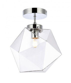 Lawrence 1 Light Chrome and Clear Glass Flush Mount (758|LD2346C)