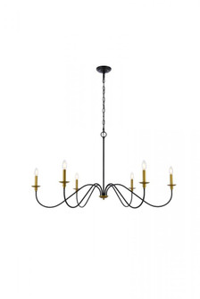 Rohan 48 inch chandelier in matte black and brass (758|LD5056D48BRB)