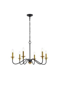 Rohan 30 Inch Chandelier in Matte Black and Brass (758|LD5056D30BRB)