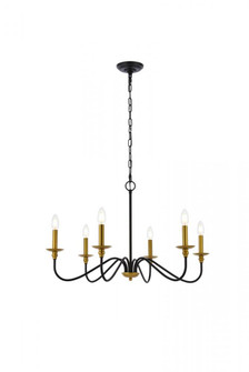 Rohan 30 inch chandelier in matte black and brass (758|LD5056D30BRB)