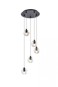 Eren 5 lights Black pendant (758|3505G12BK)