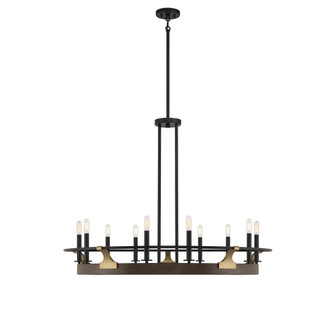 Icarus 10-Light Chandelier in Burnished Brass with Walnut (641|V6-L1-2932-10-170)