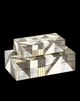 Modernist Bone & Horn Boxes Set of 2 (92|1200-0370)
