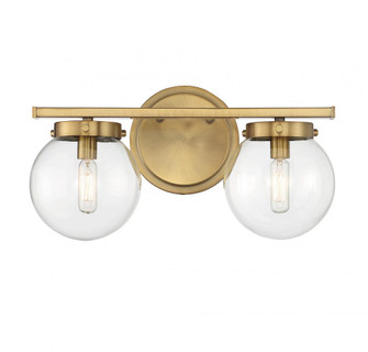 2-Light Bathroom Vanity Light in Natural Brass (8483|M80046NB)