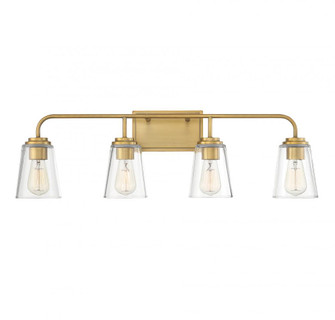 4-Light Bathroom Vanity Light in Natural Brass (8483|M80045NB)