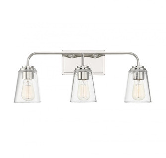 3-Light Bathroom Vanity Light in Polished Nickel (8483|M80044PN)