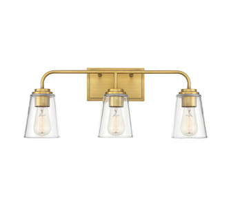3-Light Bathroom Vanity Light in Natural Brass (8483|M80044NB)