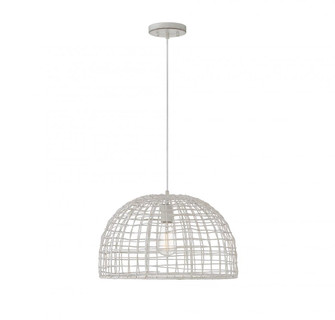1-Light Pendant in White Rattan with A White Socket  (8483|M70105WR)