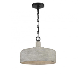 1-Light Pendant in Weathered Gray with Black (8483|M70103WGBK)