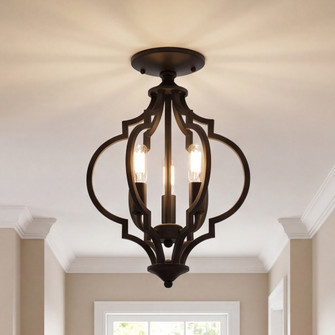 3-Light Convertible Semi-Flush or Pendant in Matte Black (8483|M60055MBK)