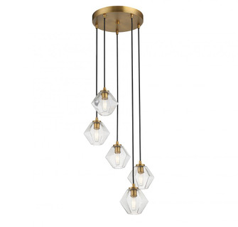 5-Light Chandelier in Natural Brass (8483|M10095NB)