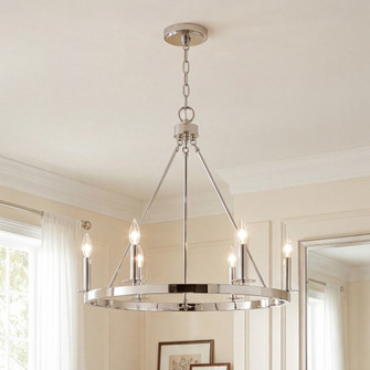 6-Light Chandelier in Polished Nickel (8483|M10093PN)