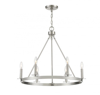 6-Light Chandelier in Brushed Nickel (8483|M10093BN)