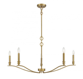 5-Light Chandelier in Natural Brass (8483|M10086NB)