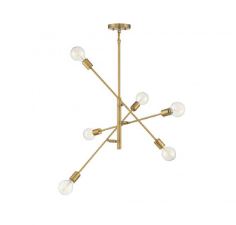 6-Light Chandelier in Natural Brass (8483|M10084NB)