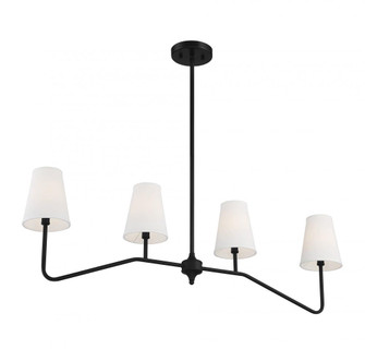4-Light Linear Chandelier in Matte Black (8483|M10078MBK)