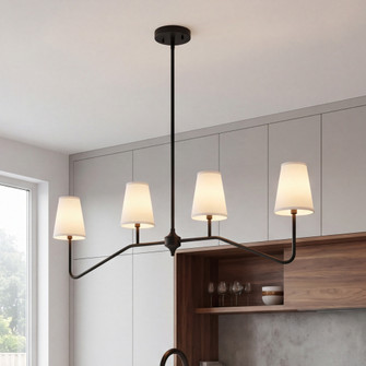 4-Light Linear Chandelier in Matte Black (8483|M10078MBK)