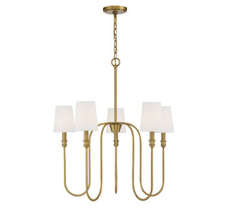 5-Light Chandelier in Natural Brass (8483|M10077NB)