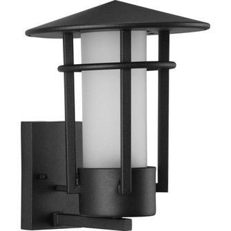 Exton Collection One-Light Textured Black and Etched Seeded Glass Modern Style Medium Outdoor Wall L (149|P560273-031)