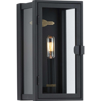 Stature Collection One-Light Textured Black and Clear Glass Transitional Style Small Outdoor Wall La (149|P560267-031)