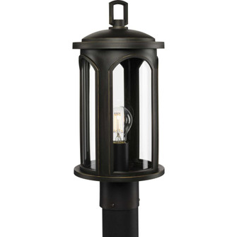 Gables Collection One-Light Antique Bronze and Clear Glass Transitional Style Outdoor Post Lantern w (149|P540033-020)