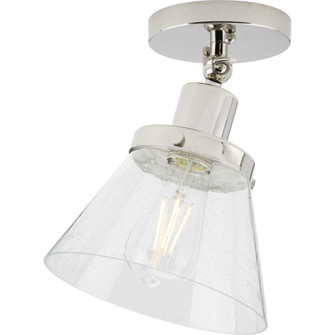 Hinton Collection One-Light Polished Nickel and Clear Seeded Glass Vintage Style Ceiling Light (149|P350198-104)