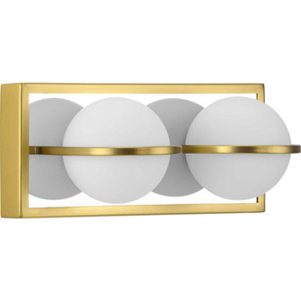 Pearl LED Collection Two-Light Satin Brass and Opal Glass Modern Style Bath Vanity Wall Light (149|P300311-012-30)
