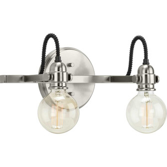 Axle Collection Two-Light Brushed Nickel Vintage Style Bath Vanity Wall Light (149|P300190-009)