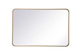 Soft Corner Metal Rectangular Mirror 27x40 Inch in Brass (758|MR802740BR)