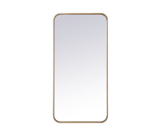 Soft Corner Metal Rectangular Mirror 18x36 Inch in Brass (758|MR801836BR)