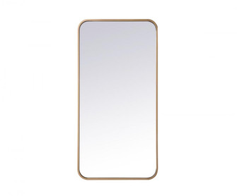 Soft corner metal rectangular mirror 18x36 inch in Brass (758|MR801836BR)