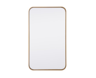 Soft Corner Metal Rectangular Mirror 18x30 Inch in Brass (758|MR801830BR)