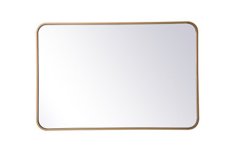 Soft Corner Metal Rectangular Mirror 24x36 Inch in Brass (758|MR802436BR)