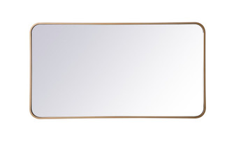 软角金属矩形镜面，22x40英寸，黄铜(758|MR802240BR)