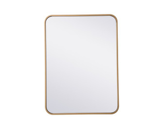 Soft Corner Metal Rectangular Mirror 22x30 Inch in Brass (758|MR802230BR)