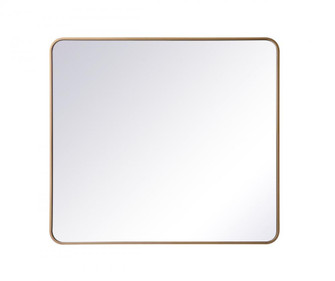 Soft corner metal rectangular mirror 36x40 inch in Brass (758|MR803640BR)