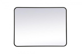 Soft corner metal rectangular mirror 27x36 inch in Black (758|MR802736BK)