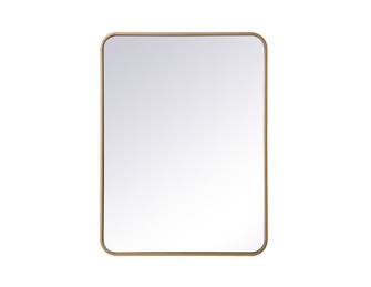 Soft Corner Metal Rectangular Mirror 24x32 Inch in Brass (758|MR802432BR)