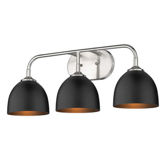 Yep by Golden Lighting Zoey 3-light Vanity in Pewter and Matte Black shade (36|6956-BA3 PW-BLK)